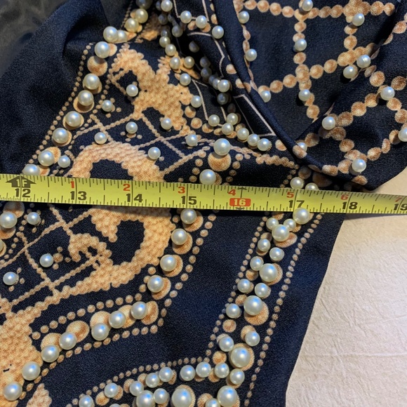 French Beaded Decor Mid Length Blazer Jacket - Picture 11 of 14